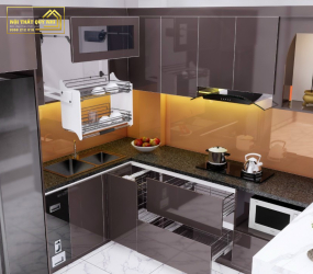 TỦ BẾP NHỰA PICOMAT PHỦ ACRYLIC TBA022