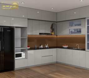 TỦ BẾP NHỰA PICOMAT PHỦ ACRYLIC TBA046