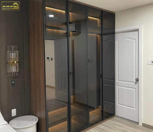 Mẫu Tủ Quần Áo Cánh Kính Cao Cấp MS121