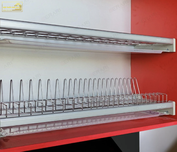 Giá bát đĩa cố định tủ trên inox 304
