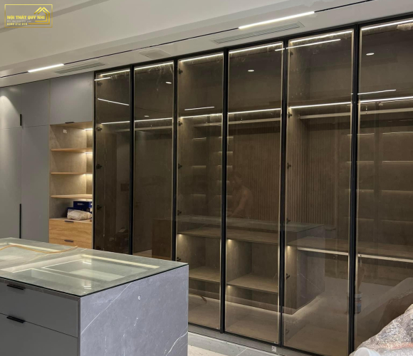 Mẫu Tủ Quần Áo Cánh Kính Cao Cấp MS124